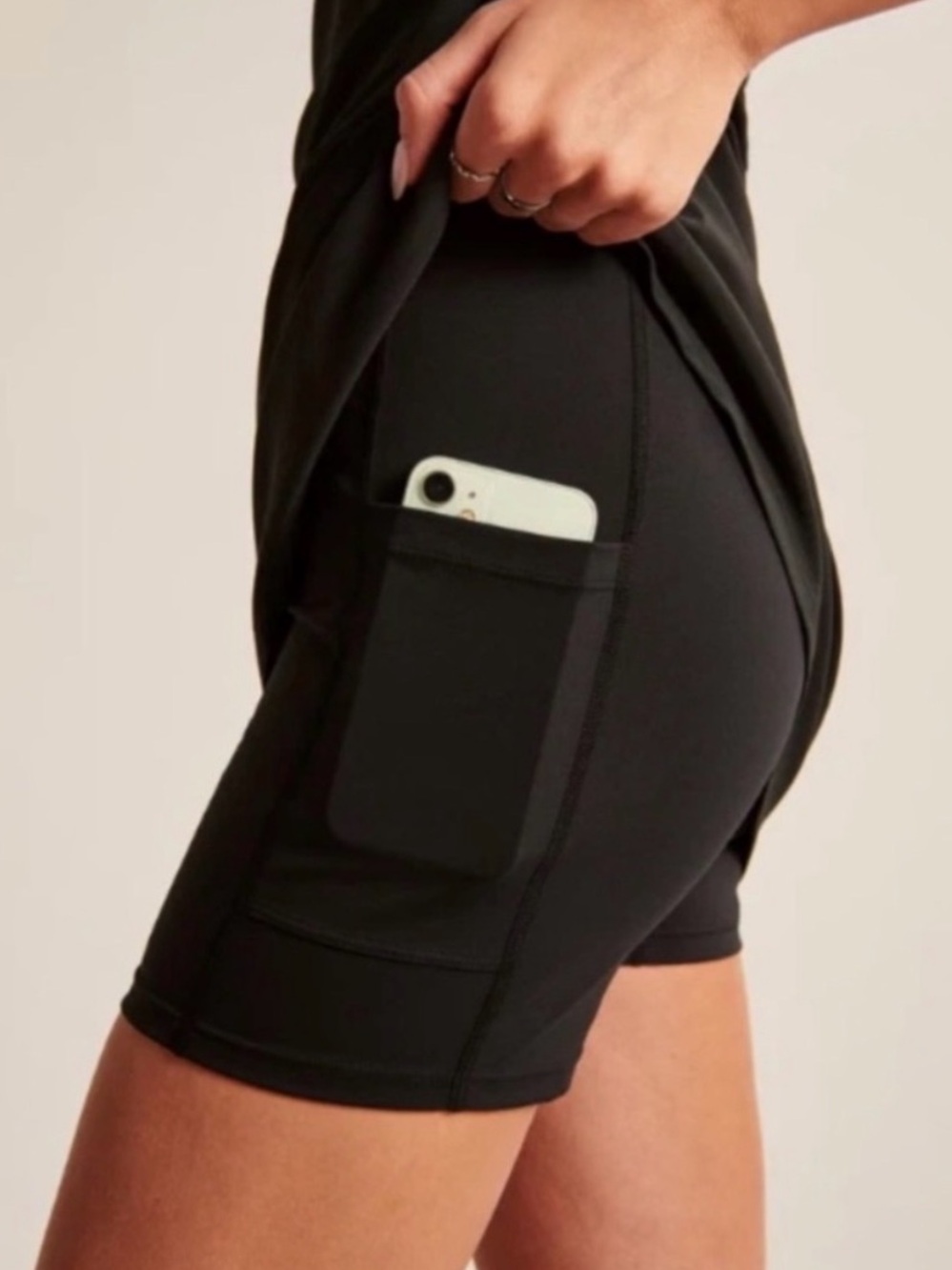 Abercrombie & Fitch Black One-Shoulder Active Dress - Picture 2 of 7